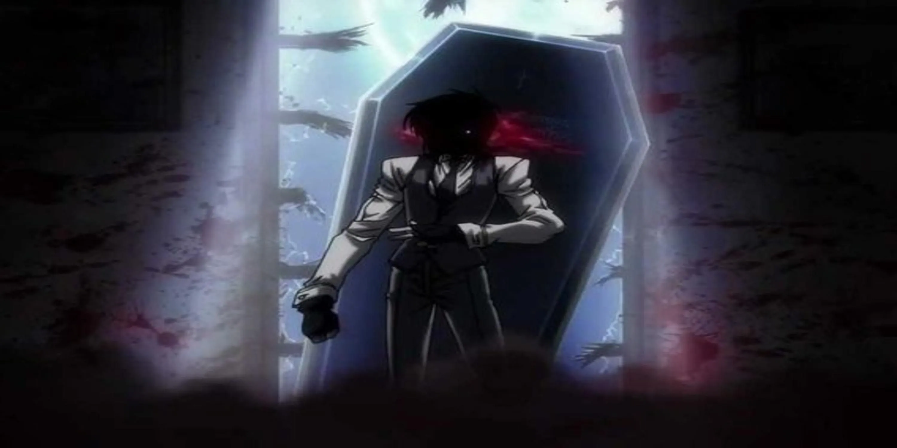 Alucard ở dạng cô gái và Walter trẻ tuổi trong Hellsing The Dawn