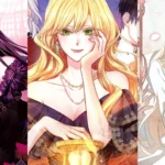Ảnh ghép bìa các manhwa nữ phản diện nổi bật: Your Throne, The Villainess Turns the Hourglass, The Villainess Lives Again
