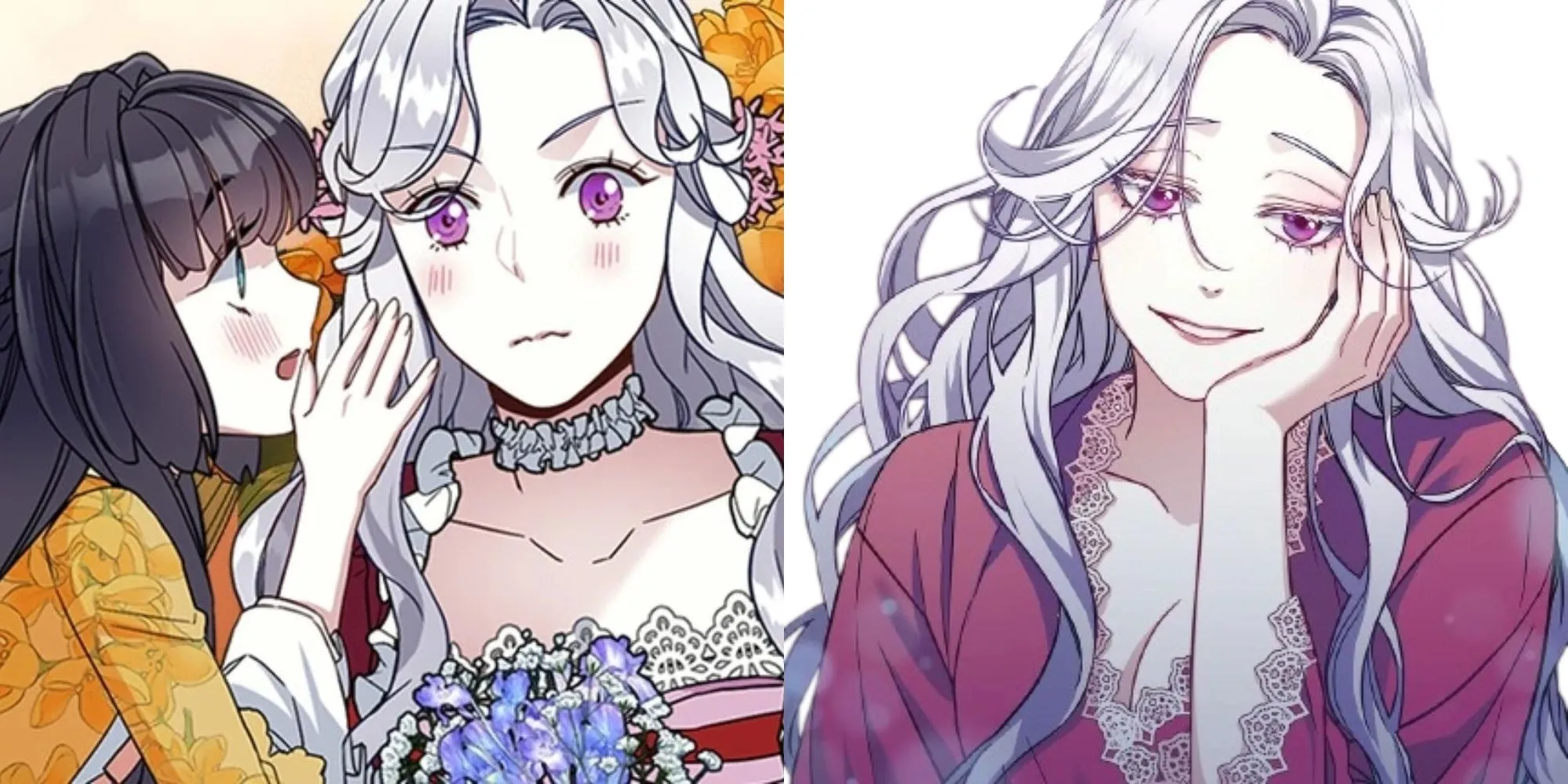 Bìa manhwa Not-Sew-Wicked Stepmom với hình ảnh nữ chính Abigail Freidkin và Công chúa Blanche dễ thương.