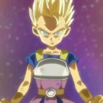Cabba, chiến binh Saiyan của vũ trụ 6, đang thể hiện sự quyết tâm