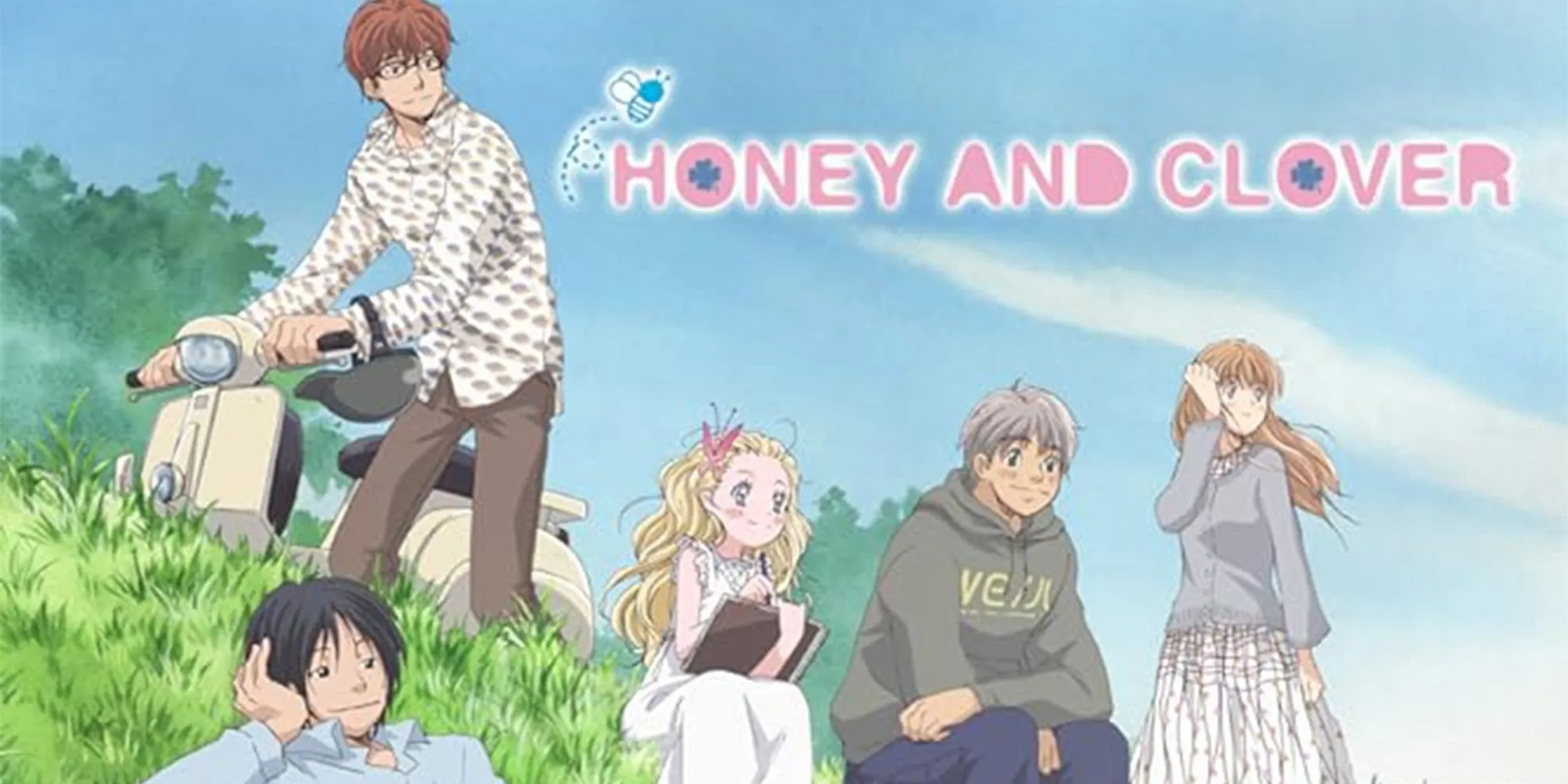 Các nhân vật trong anime Honey and Clover, thể hiện hành trình trưởng thành đầy ngọt ngào và cay đắng