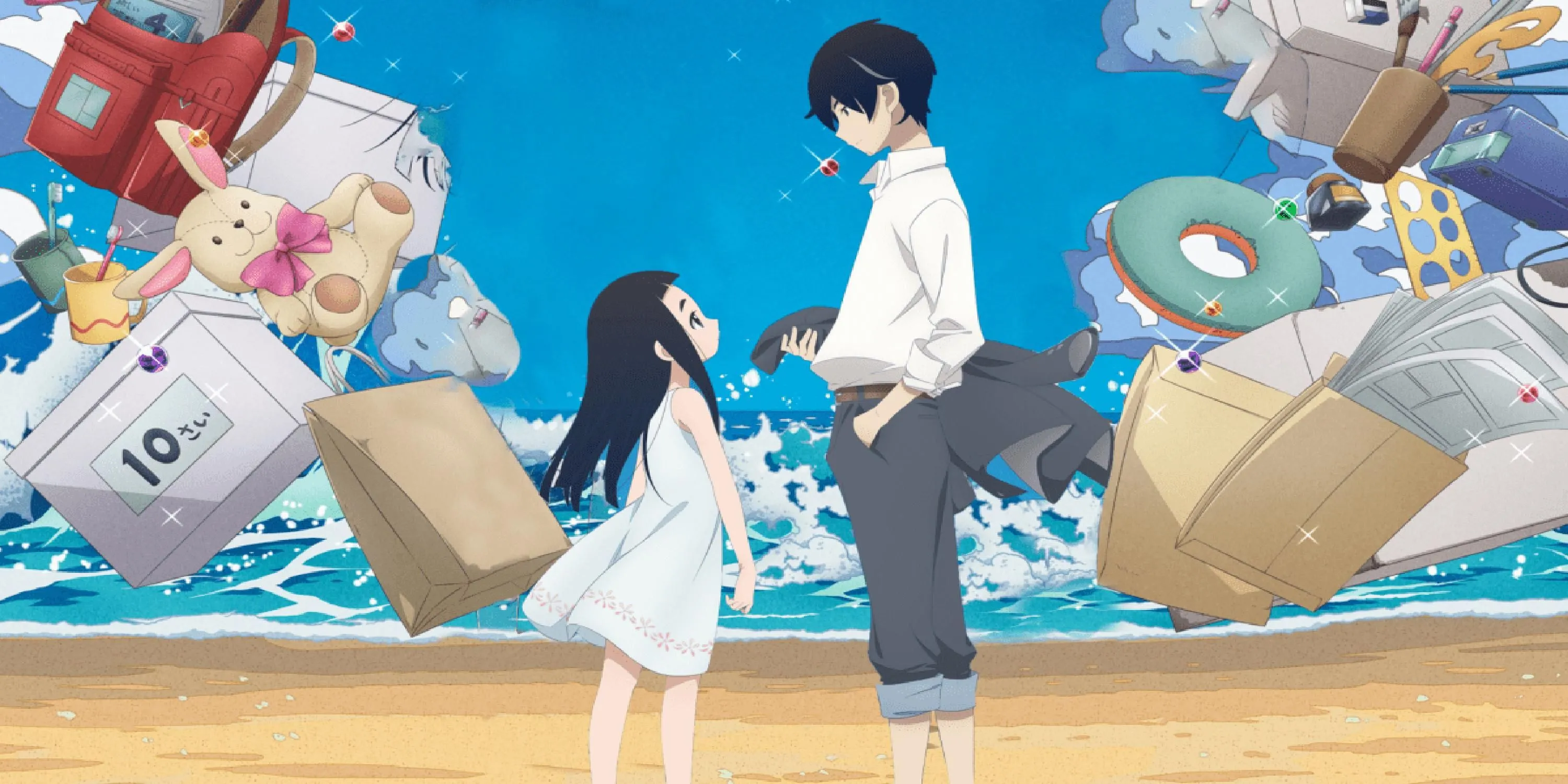 Cảnh cha con Kakushi và Hime trong anime Kakushigoto