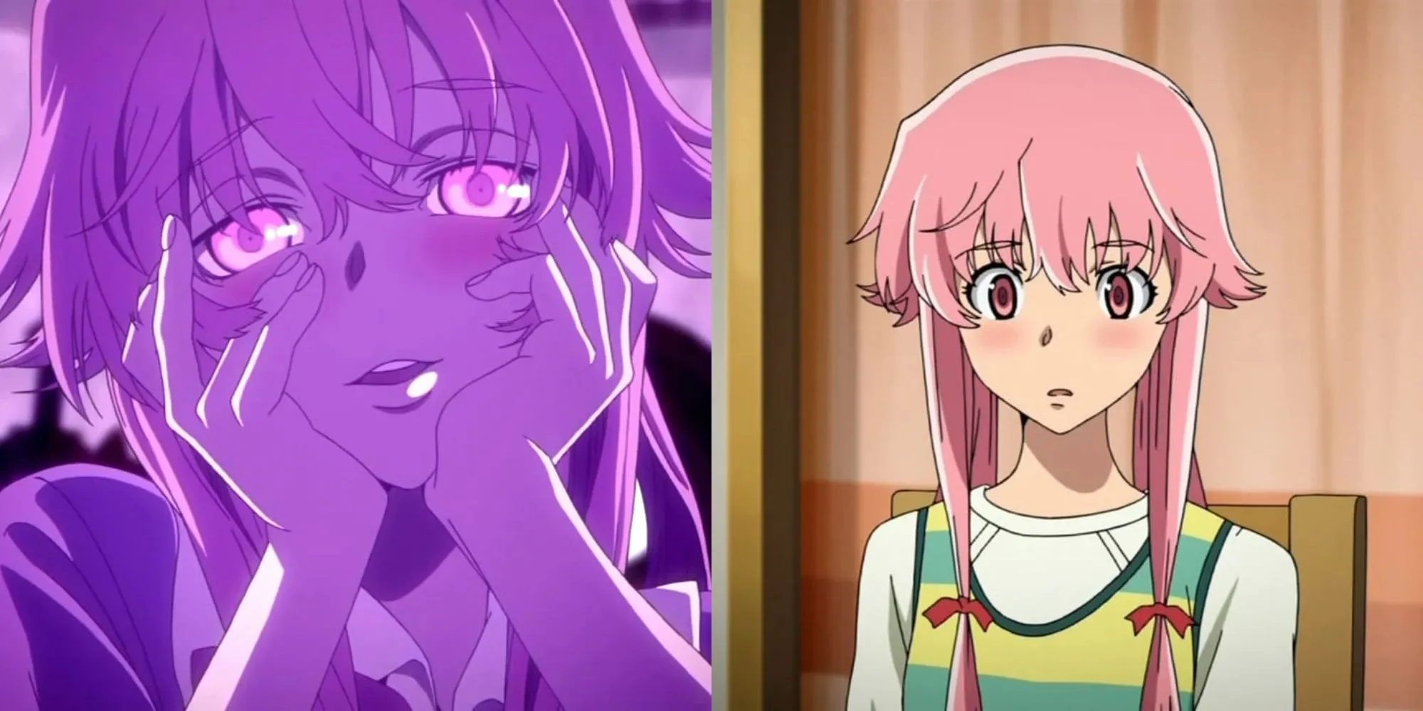 Gasai Yuno từ Future Diary, nữ chính Yandere ám ảnh với Yukiteru, sẵn sàng giết chóc vì tình yêu.