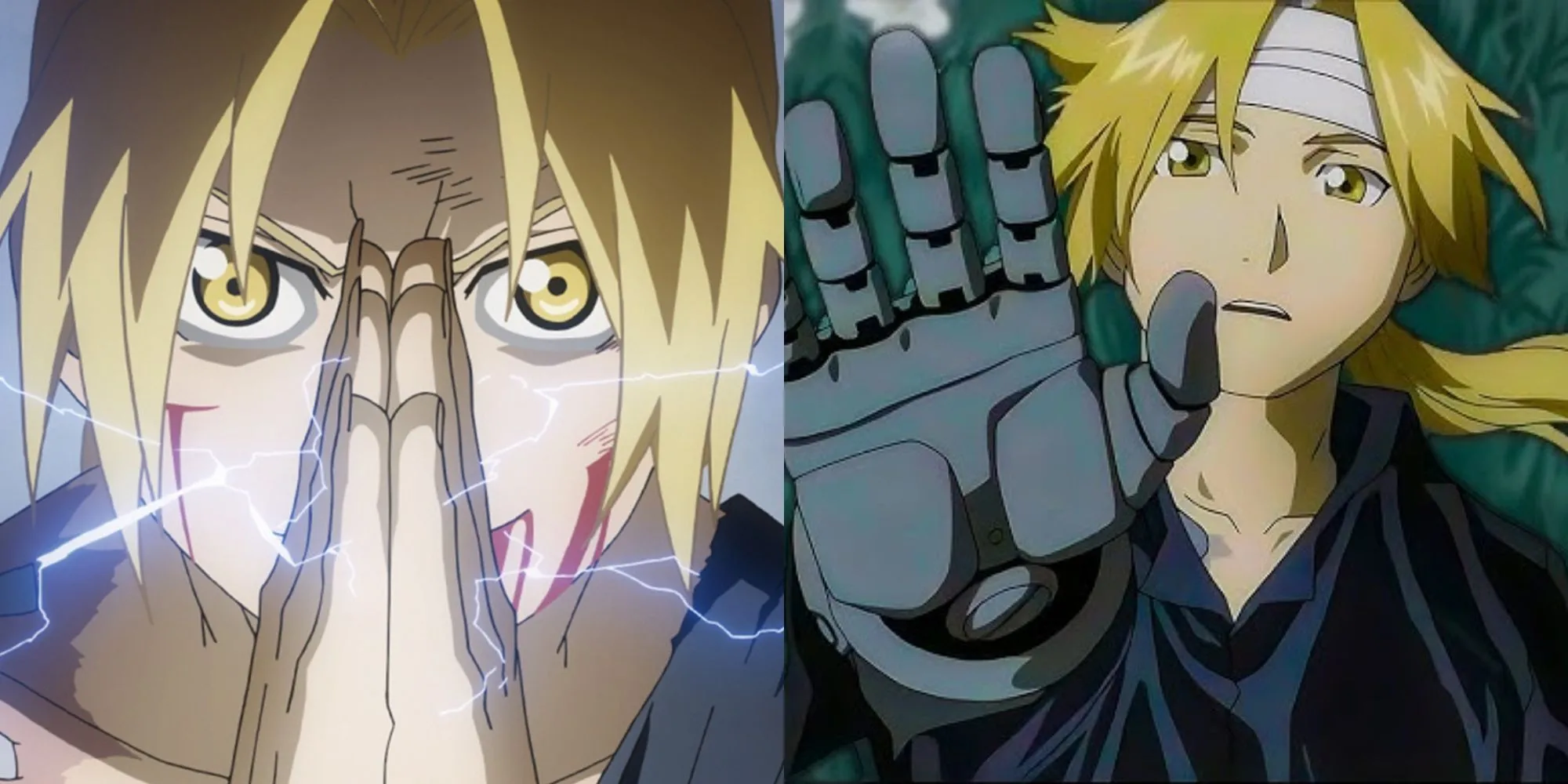 Giả kim thuật sư Edward Elric trong trang phục đỏ đặc trưng, với cánh tay máy