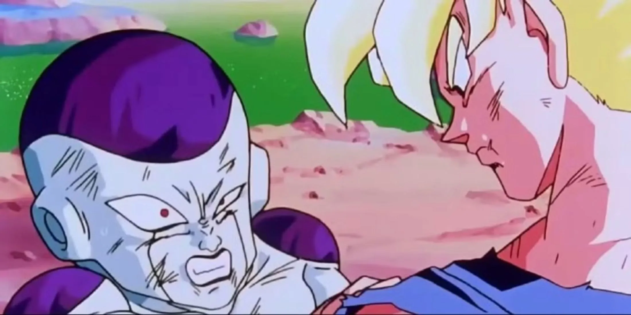 Goku đối mặt với Frieza ở dạng Super Saiyan lần đầu tiên trong Dragon Ball Z