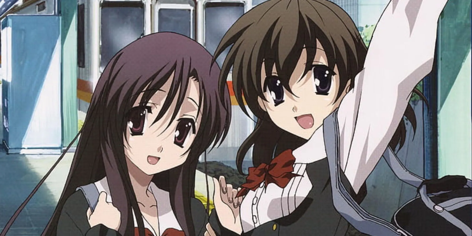 Hai nữ sinh Makoto Itou và Kotonoha Katsura trong anime School Days