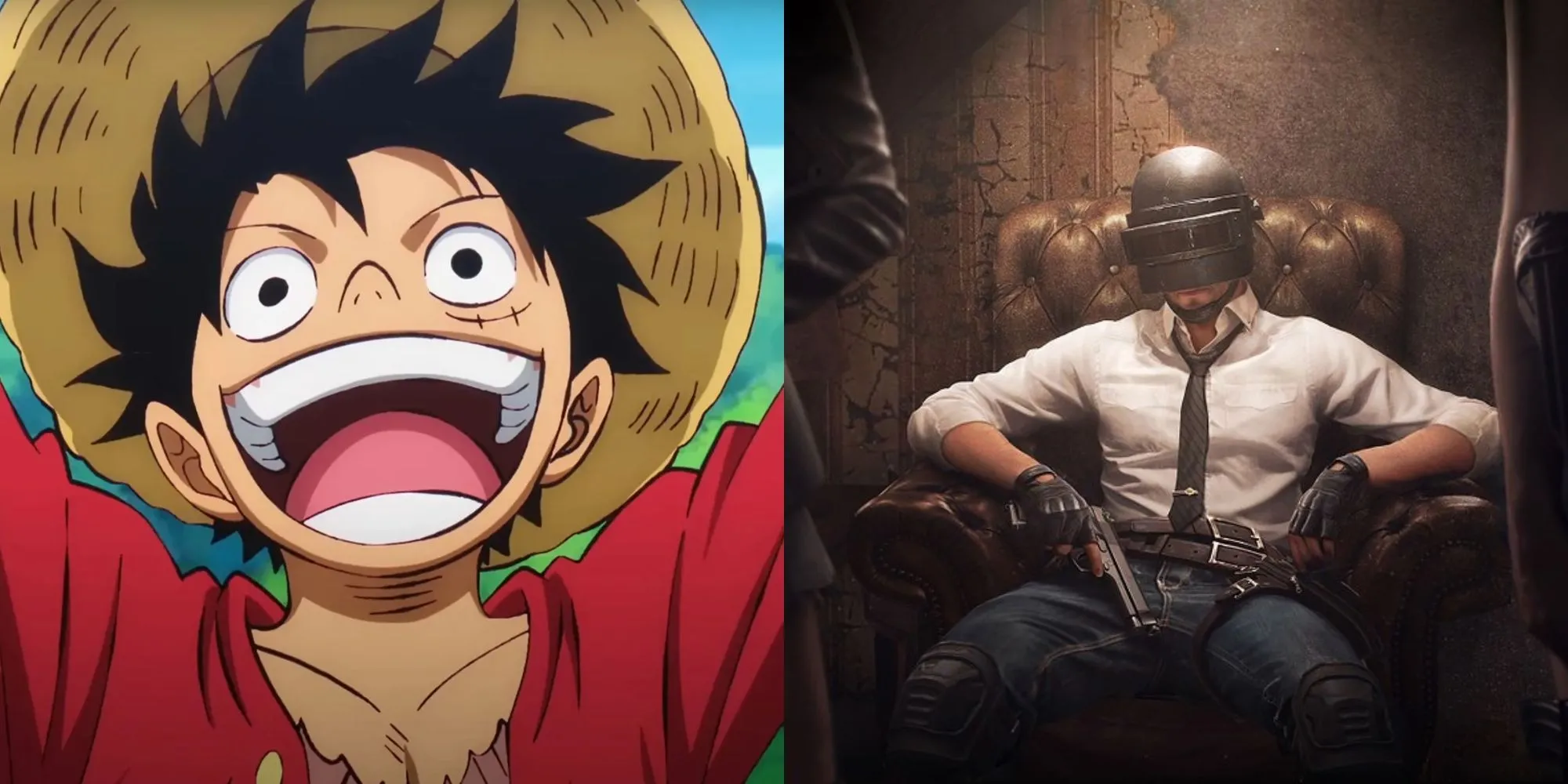 Hình ảnh ghép One Piece và game PUBG, minh họa tên StrawHatSharpshot