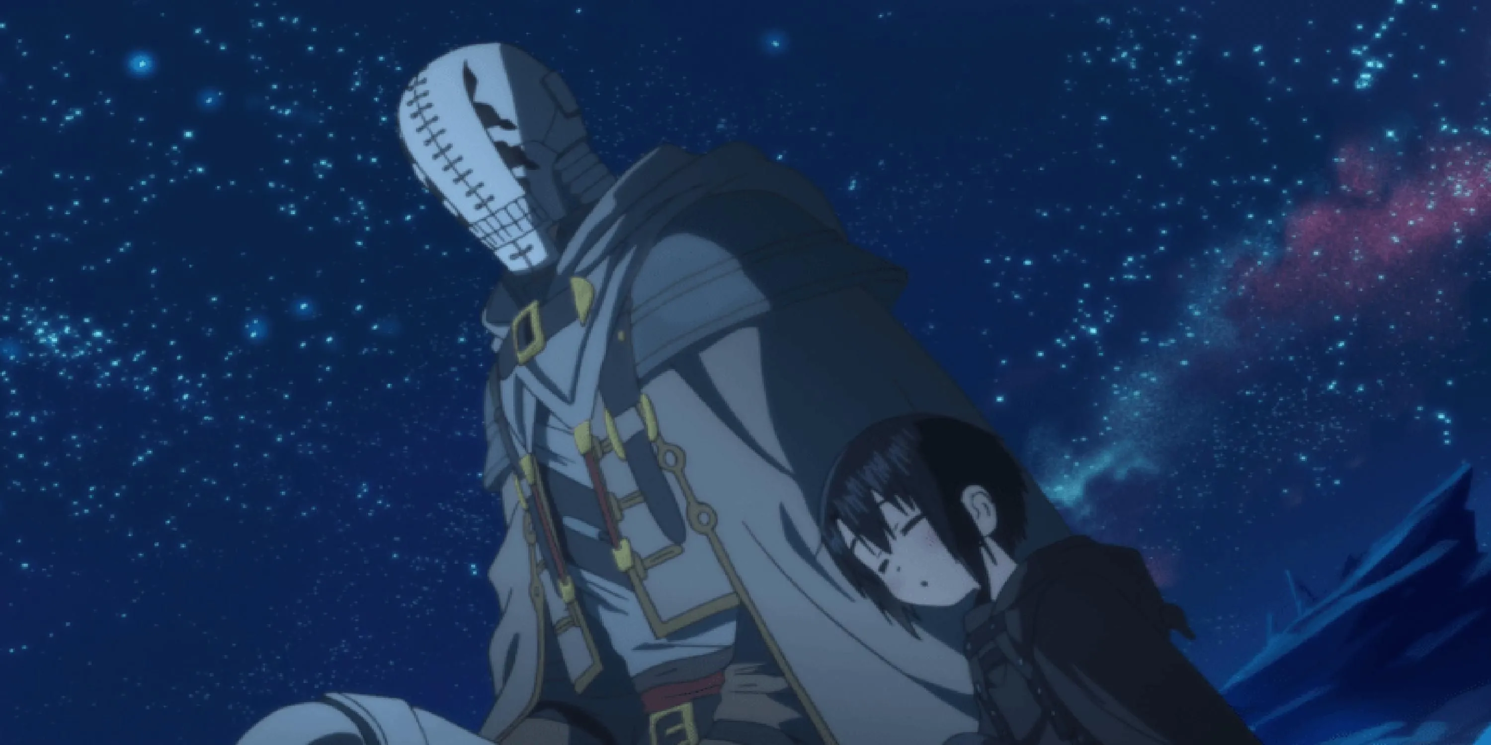Hình ảnh Golem và cô bé Somali trong anime Somali and the Forest Spirit