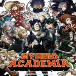 Hình ảnh quảng bá Mùa 5 My Hero Academia với các học sinh lớp 1-A và 1-B trong trận đấu