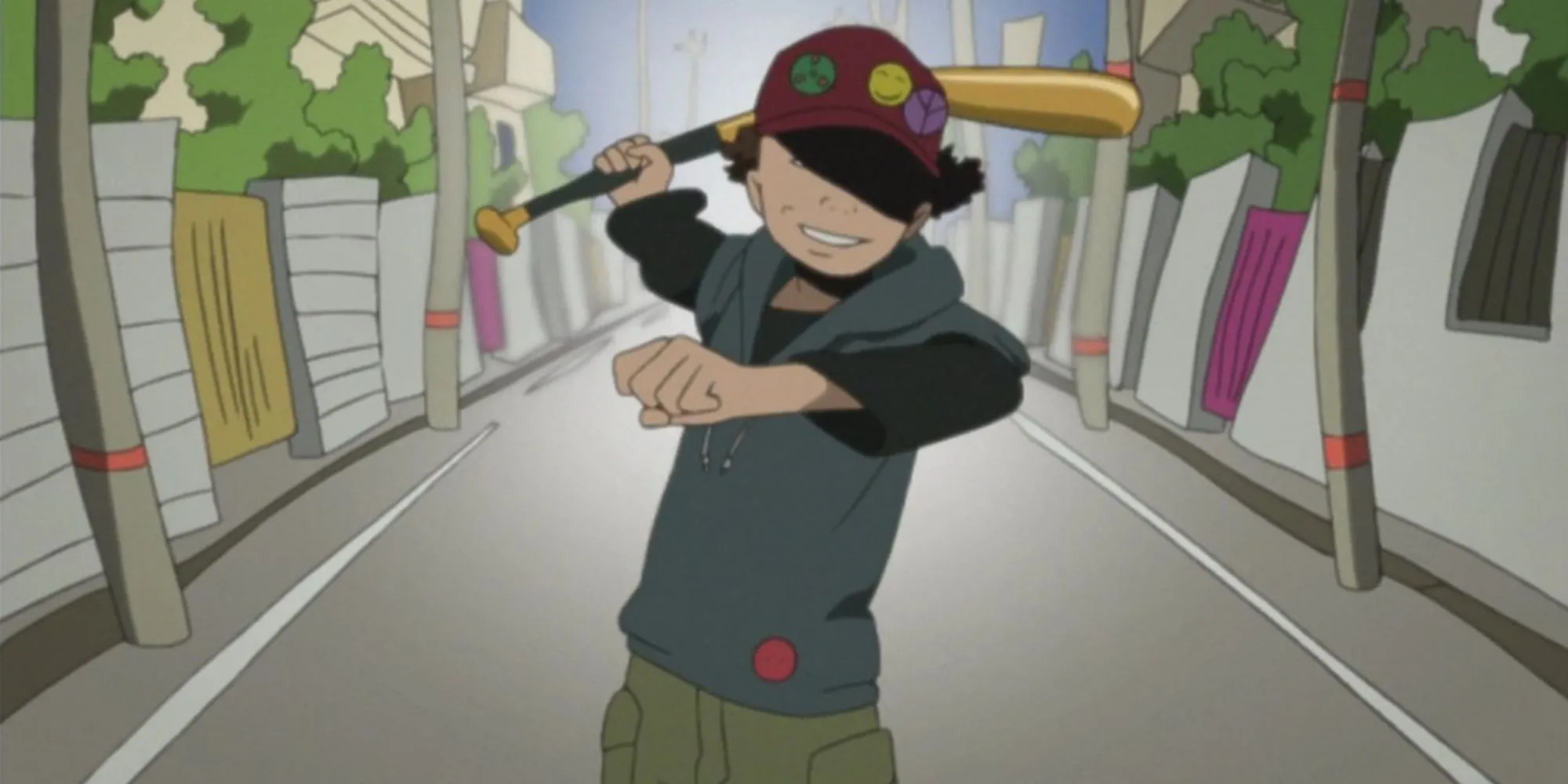 Hình ảnh từ anime Paranoia Agent, minh họa chủ đề tâm lý và sự hoang tưởng hàng loạt