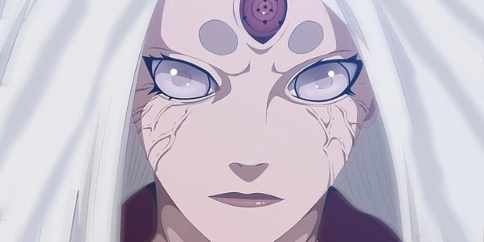 Kaguya Otsutsuki, thủy tổ Chakra, với đôi mắt Byakugan và Rinne Sharingan trong Naruto Shippuden