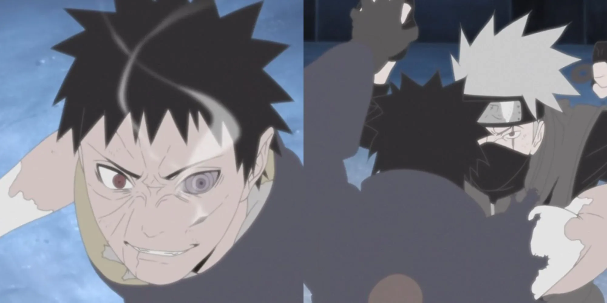 Kakashi Hatake và Obito Uchiha đối đầu trong không gian Kamui