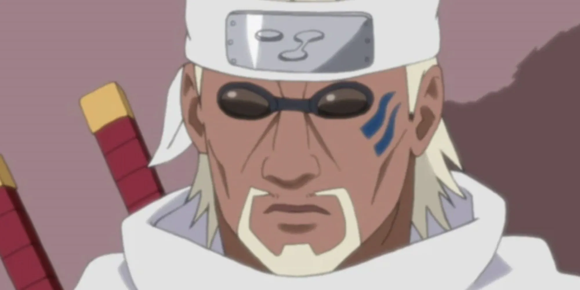 Killer Bee từ Naruto Shippuden trong tư thế sử dụng bảy thanh kiếm