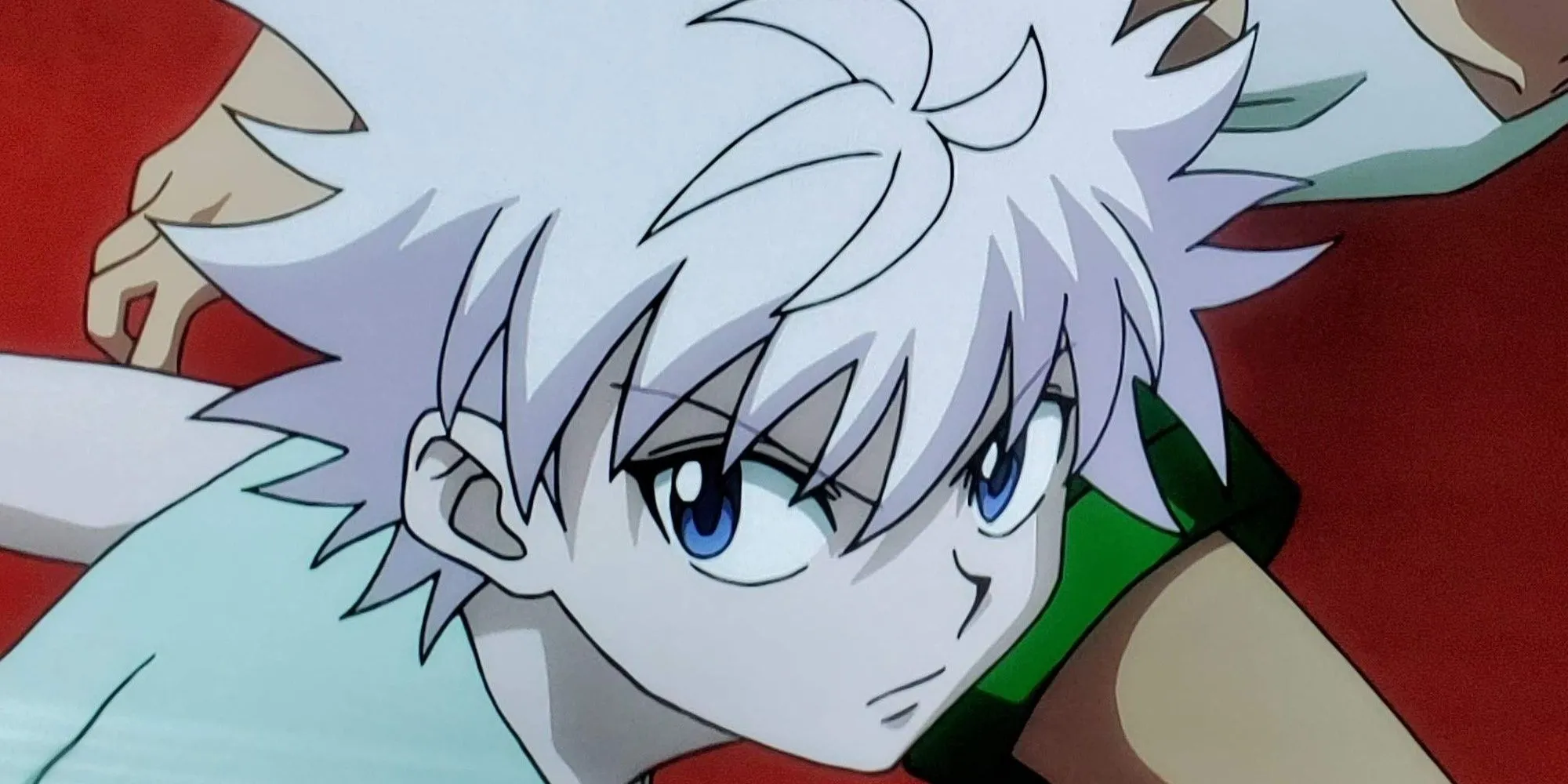 Killua Zoldyck trong Hunter x Hunter với ánh mắt sắc bén, sẵn sàng bảo vệ