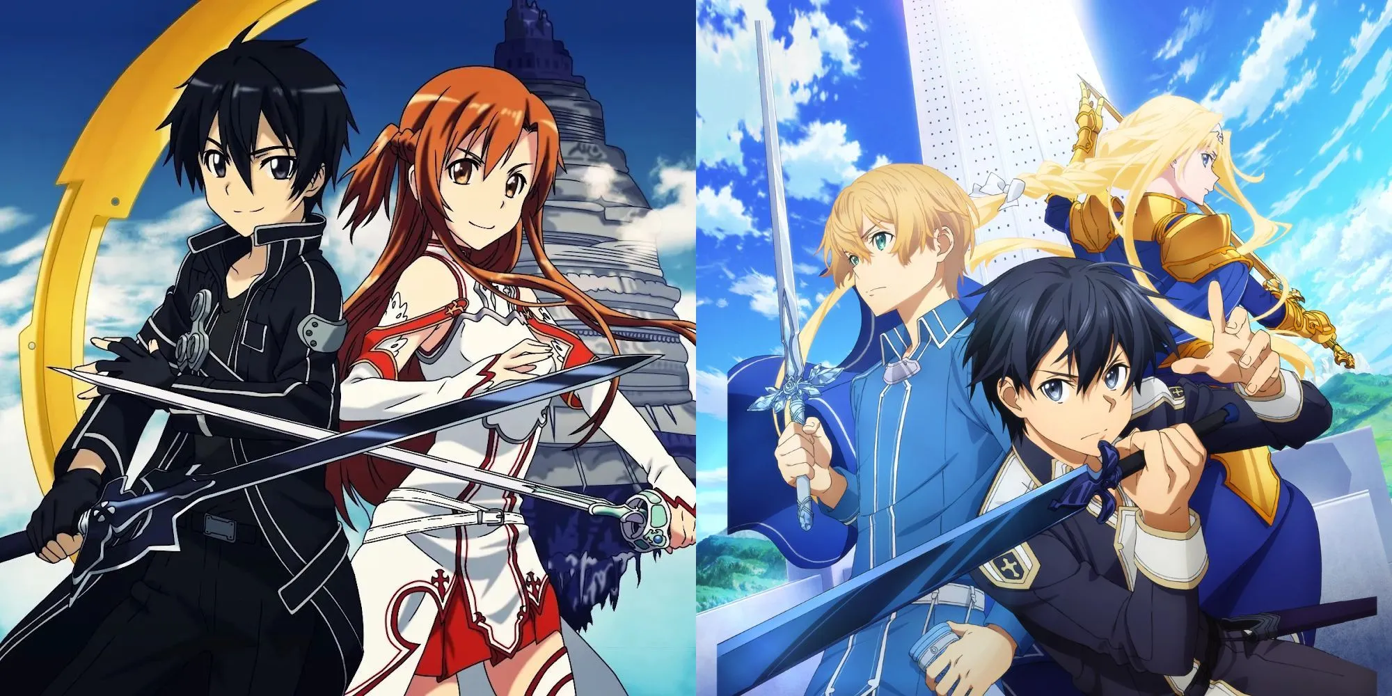 Kirito sử dụng Song Kiếm trong Sword Art Online.
