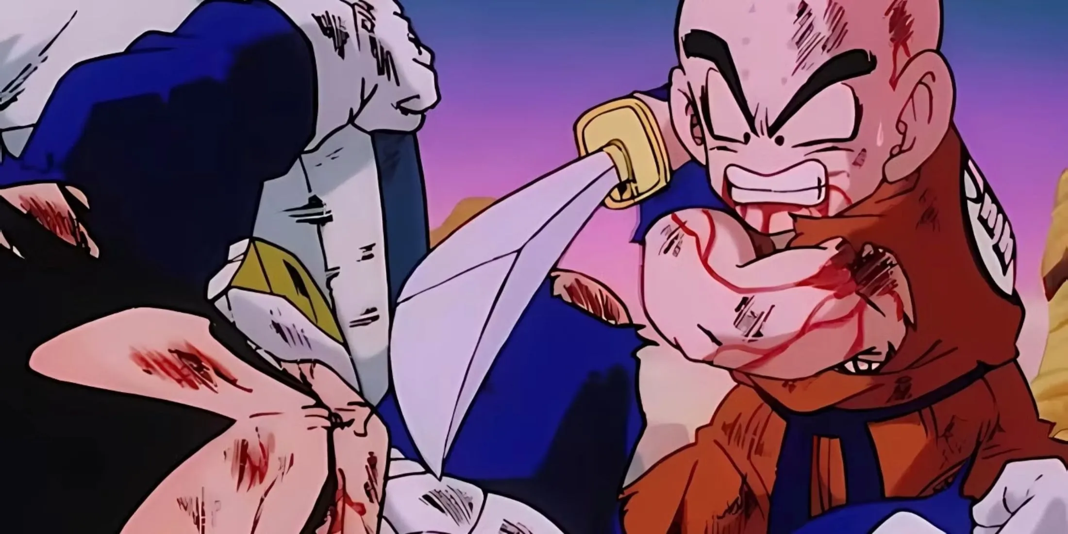 Krillin cố gắng kết liễu Vegeta trong Dragon Ball Z