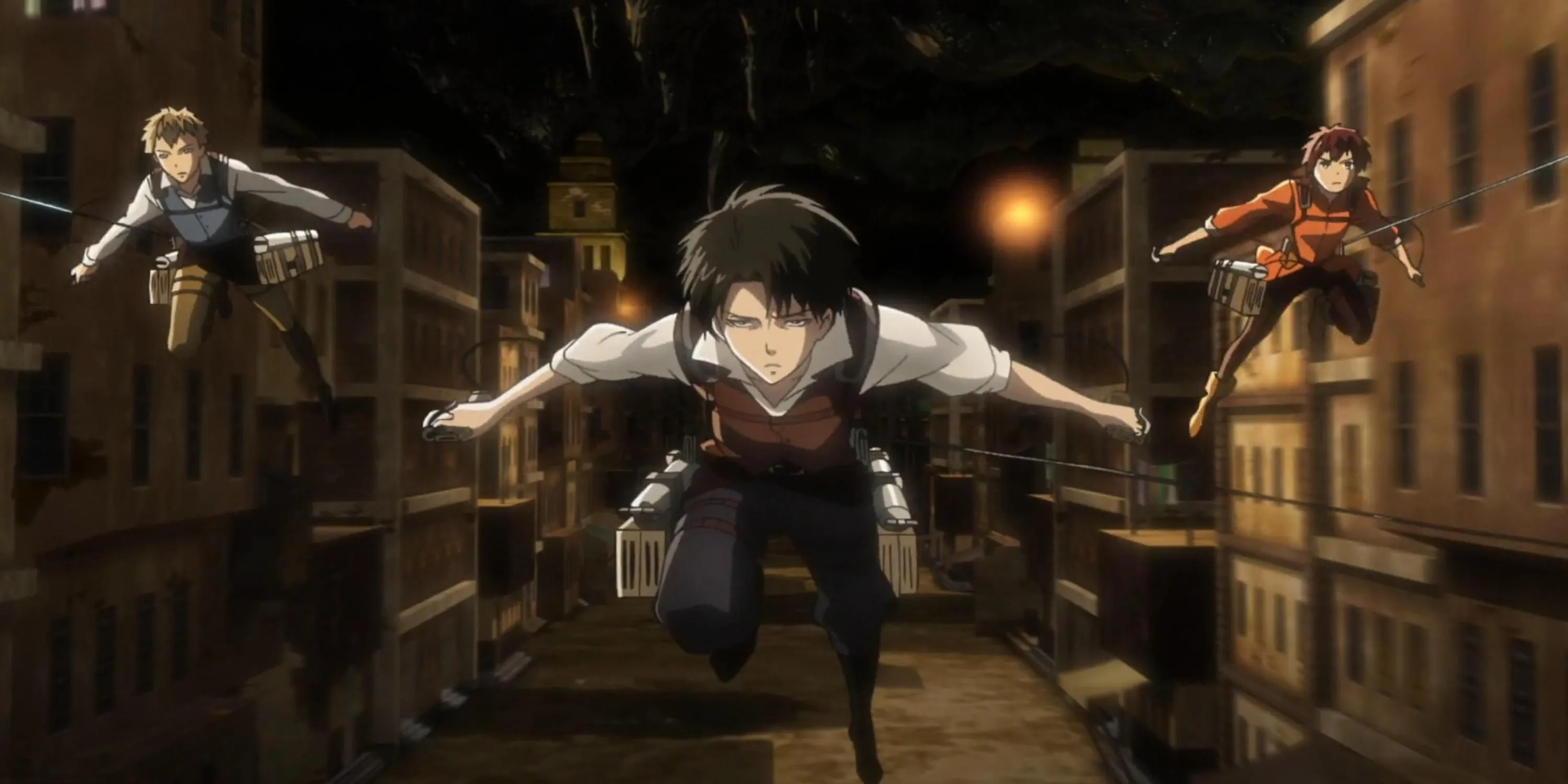 Levi Ackerman và Erwin Smith trong bối cảnh tiền truyện Attack on Titan No Regrets