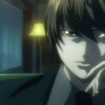 Light Yagami với ánh mắt đầy quyết đoán trong anime Death Note