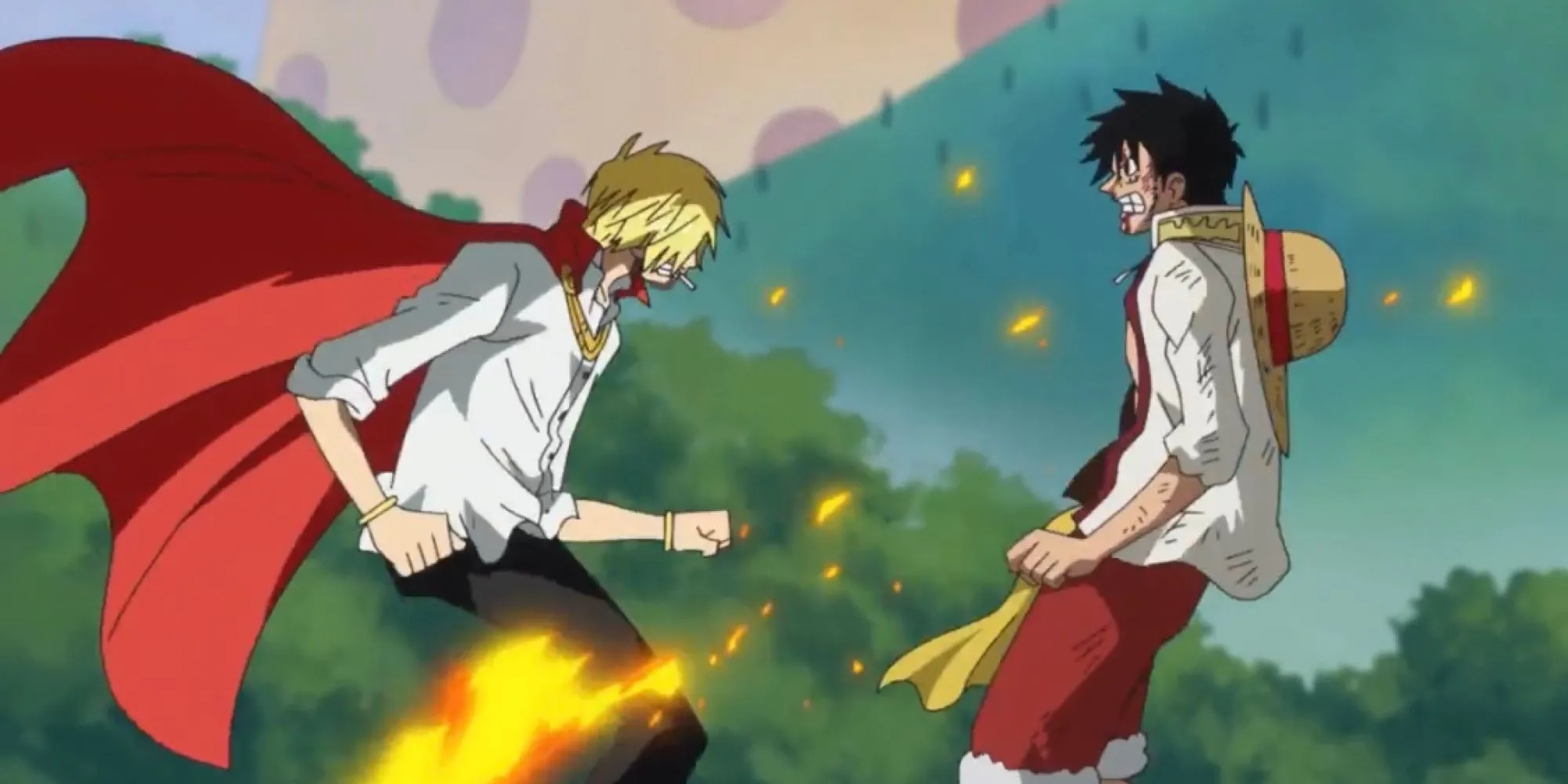 Luffy nói với Sanji rằng anh cần sự giúp đỡ của cậu ấy