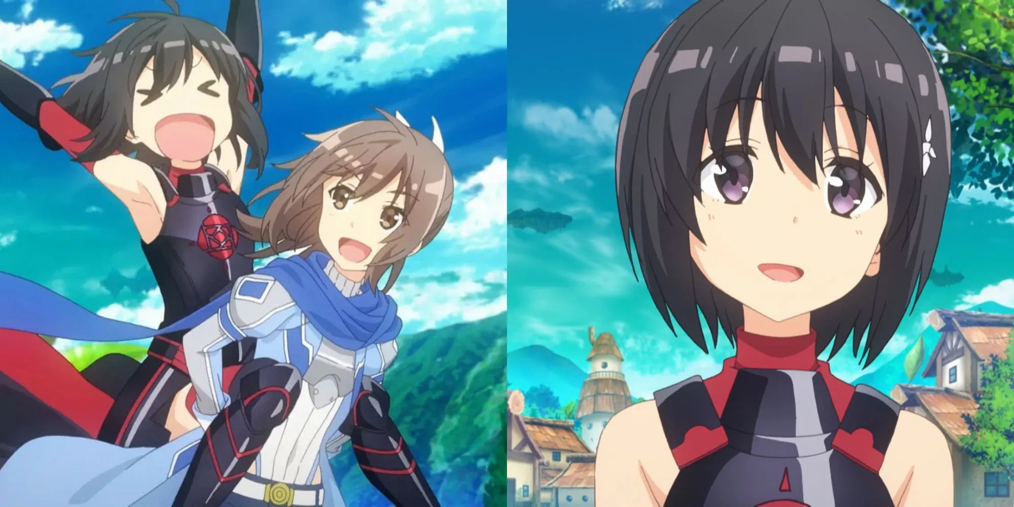 Maple sử dụng kỹ năng phòng thủ trong anime Bofuri