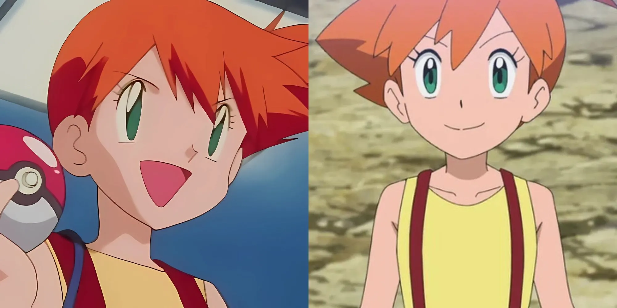 Misty (Kasumi) với trang phục đặc trưng và Pokémon nước trong series Pokémon