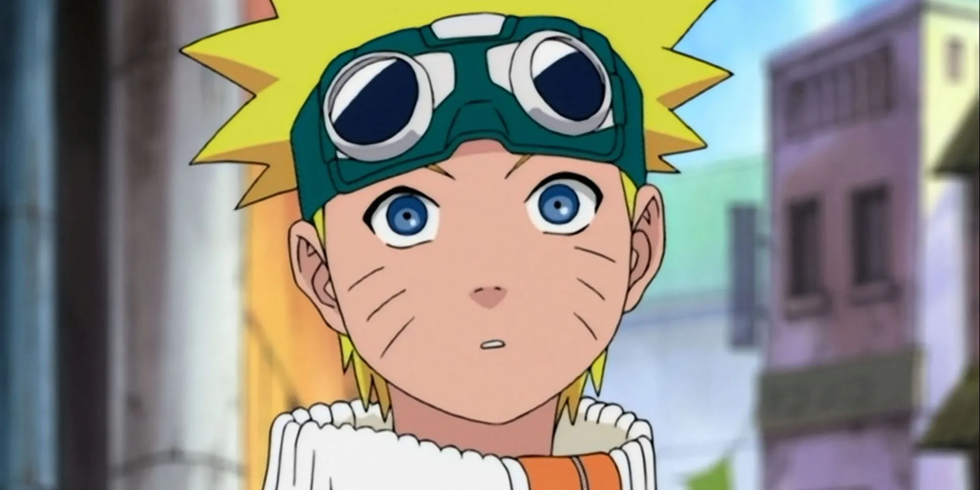Naruto Uzumaki thời niên thiếu tại Làng Lá với vẻ mặt lạc quan