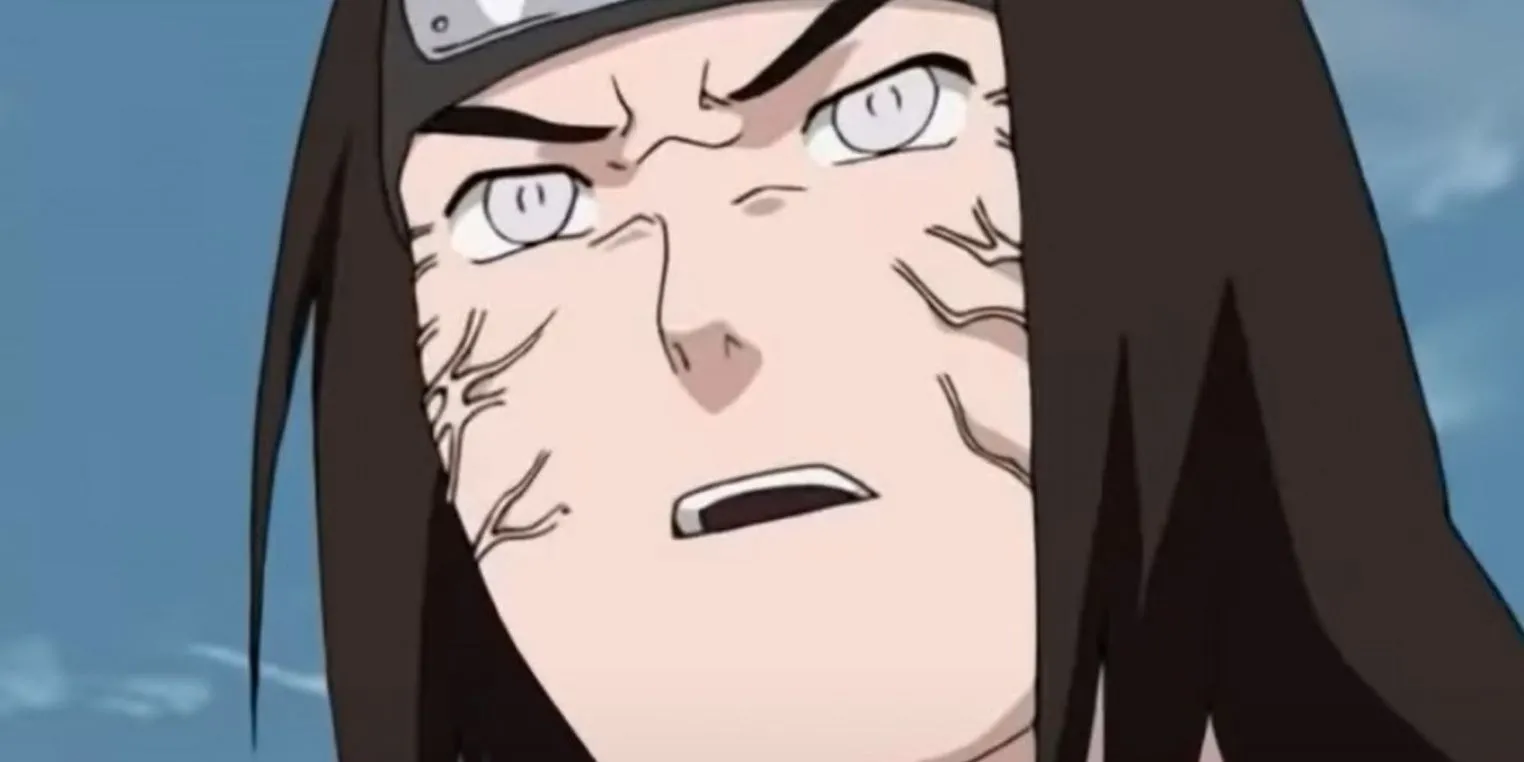 Neji Hyuga trong tư thế chiến đấu với Bạch Nhãn