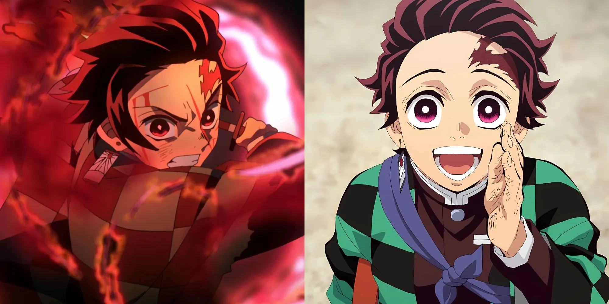 Nhân vật Tanjiro Kamado trong anime Thanh Gươm Diệt Quỷ cúi chào