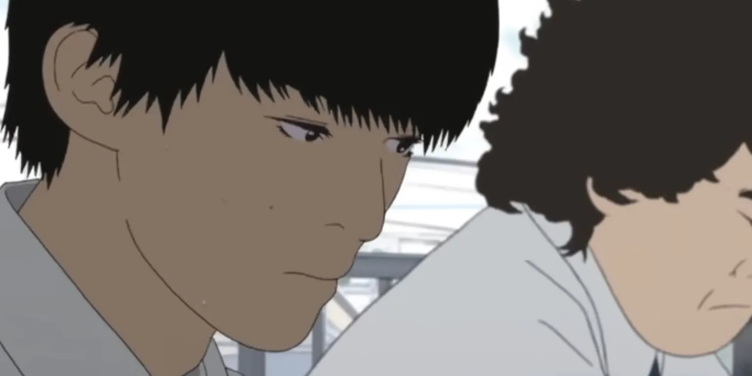 Nhân vật trong anime Flowers of Evil với nét vẽ độc đáo thể hiện sự đen tối tâm lý