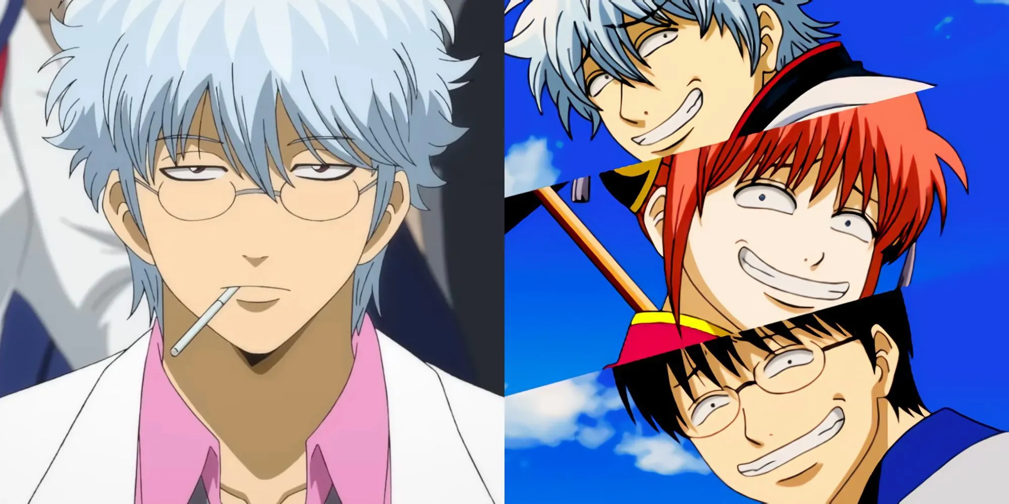 Nhóm nhân vật chính Gintoki, Shinpachi và Kagura của Gintama