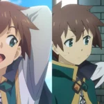 Nhóm nhân vật chính Kazuma, Aqua, Megumin và Darkness trong anime KonoSuba