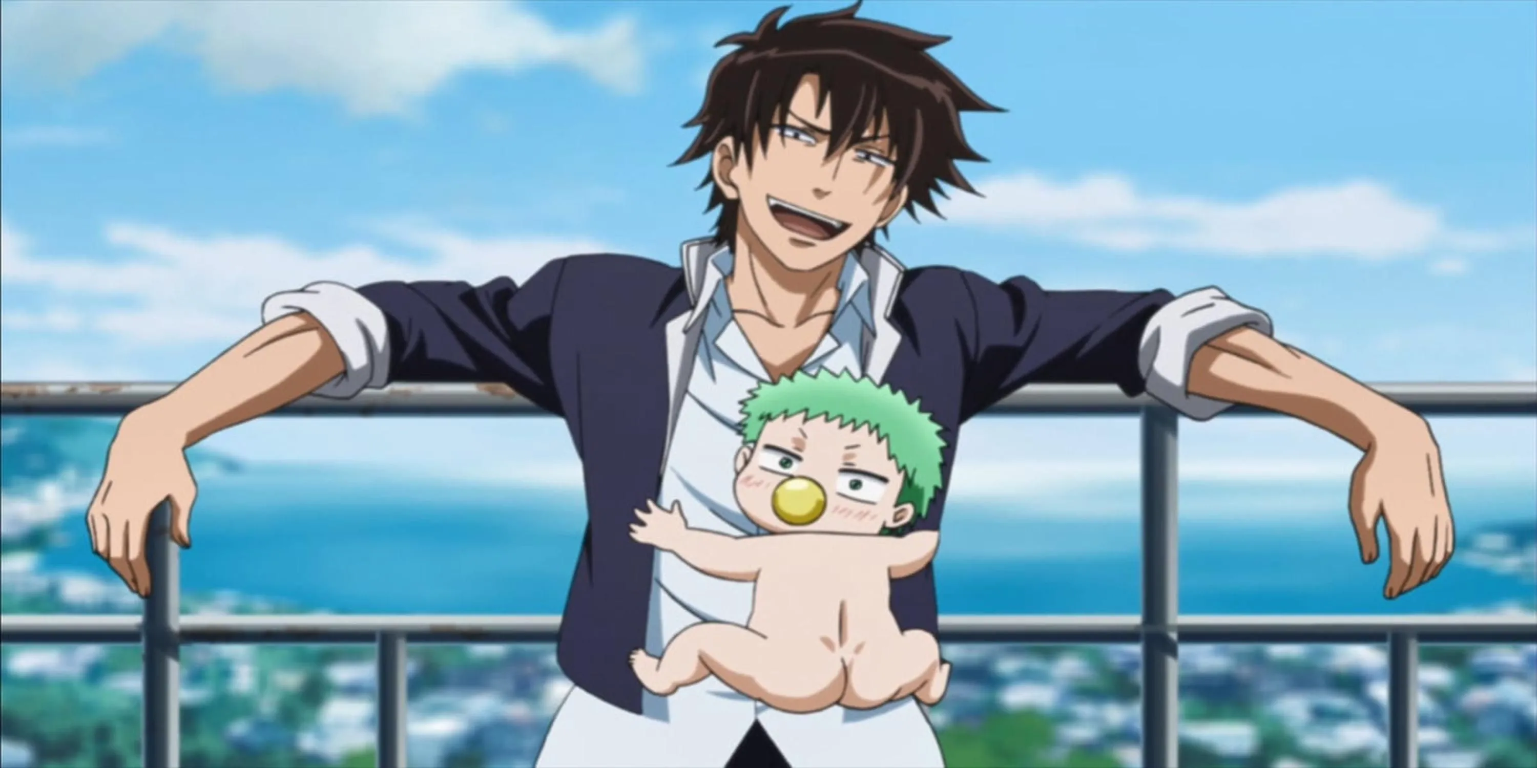 Oga và Baby Beel trong anime Beelzebub