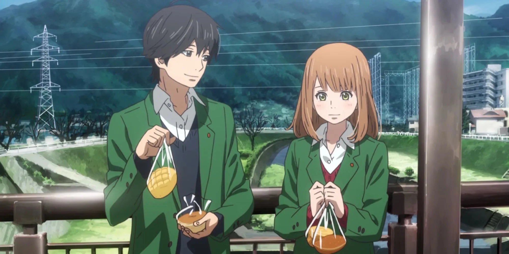 Poster chính thức của anime Orange với các nhân vật