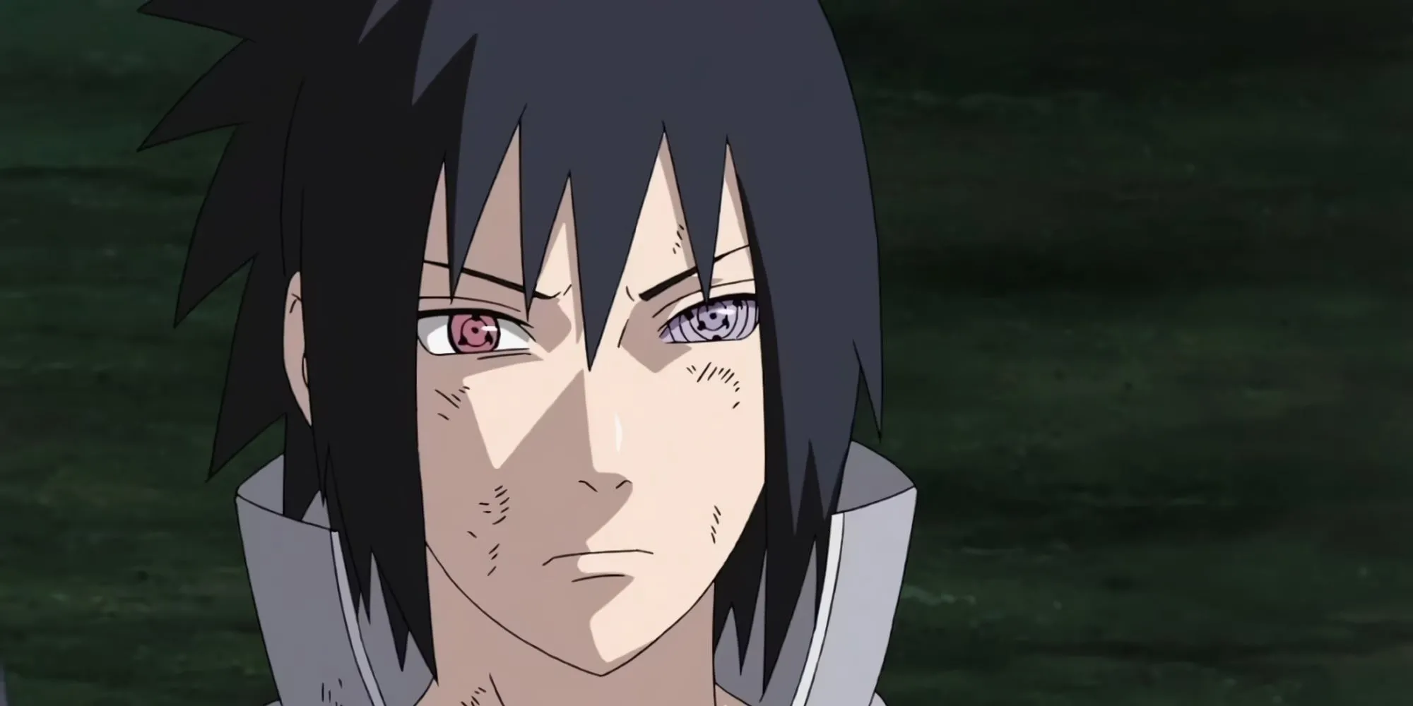 Sasuke Uchiha với Sharingan và Rinnegan từ Naruto Shippuden
