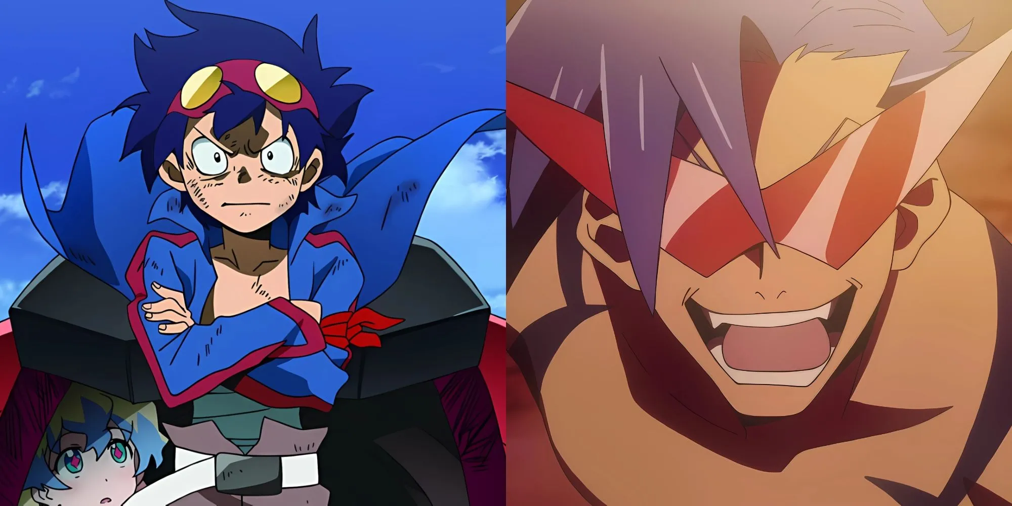 Simon và Kamina cùng Gurren Lagann, biểu tượng của sự leo thang sức mạnh và kết thúc hoành tráng, đầy cảm xúc của Tengen Toppa Gurren Lagann
