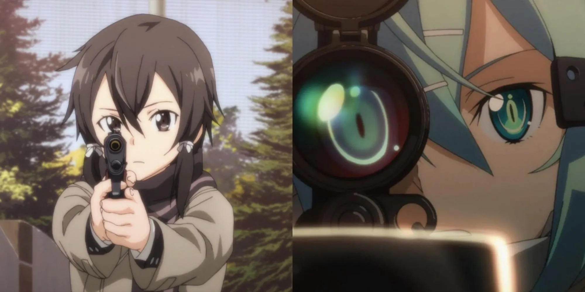 Sinon với khẩu Hecate II trong Sword Art Online II