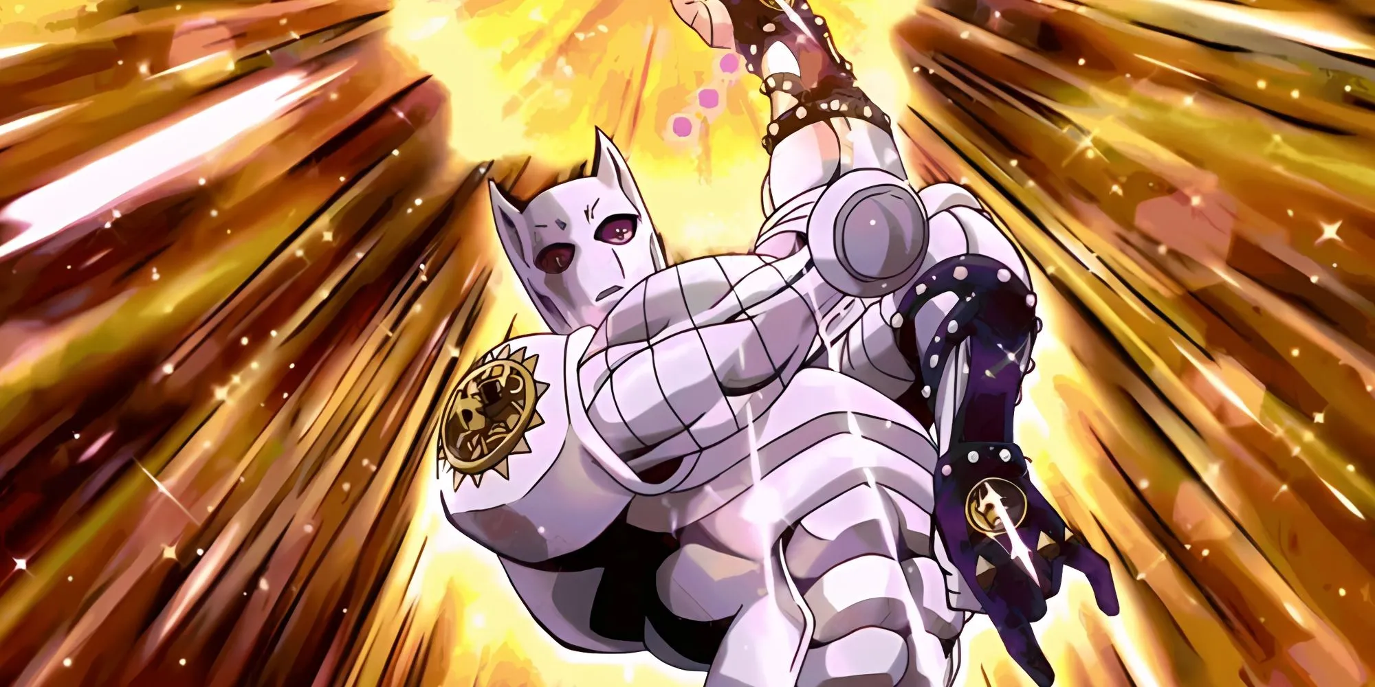 Stand Killer Queen của Kira Yoshikage trong tư thế lao tới góc cạnh đầy chết chóc