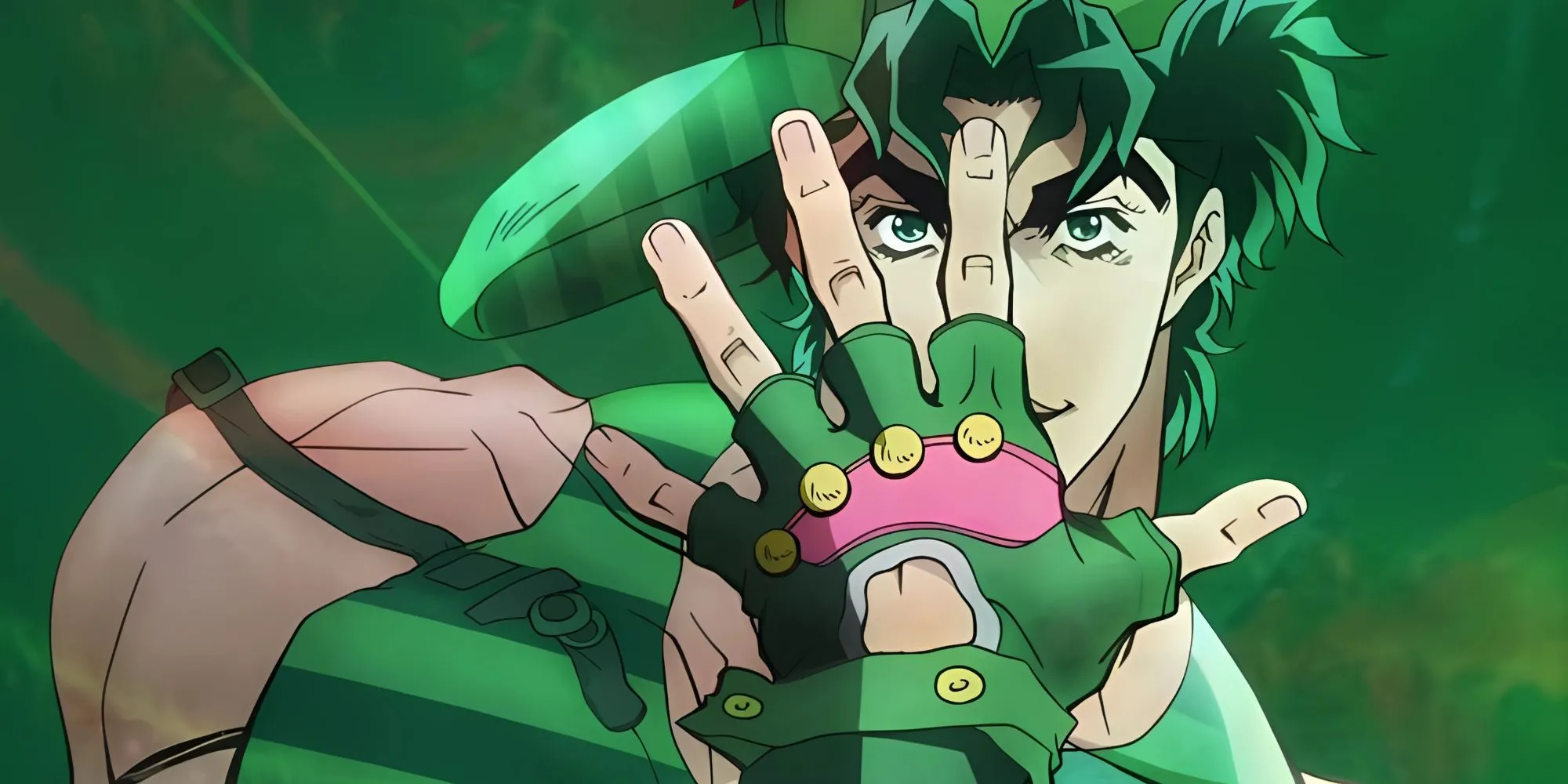 Tạo dáng che mặt bằng tay đặc trưng của Jonathan Joestar