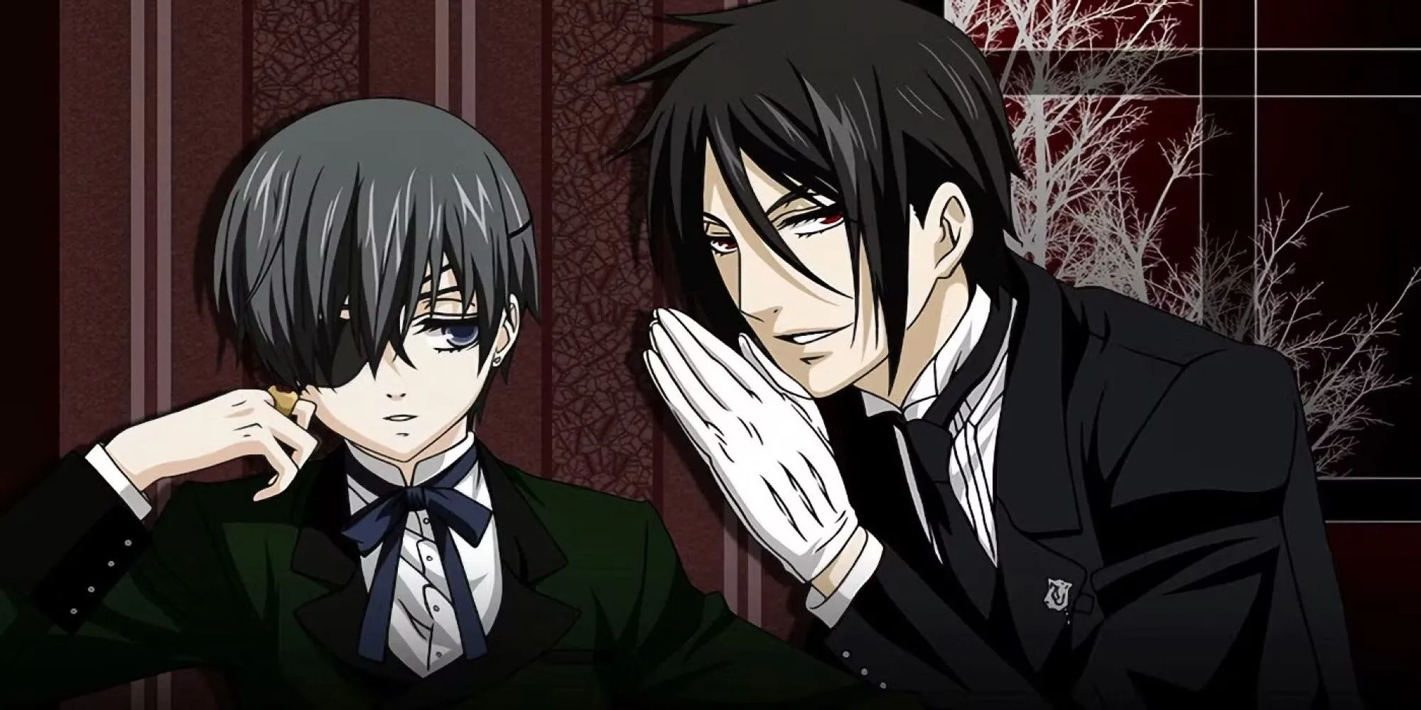 Thiếu gia Ciel Phantomhive và quản gia ác quỷ Sebastian Michaelis trong anime Black Butler