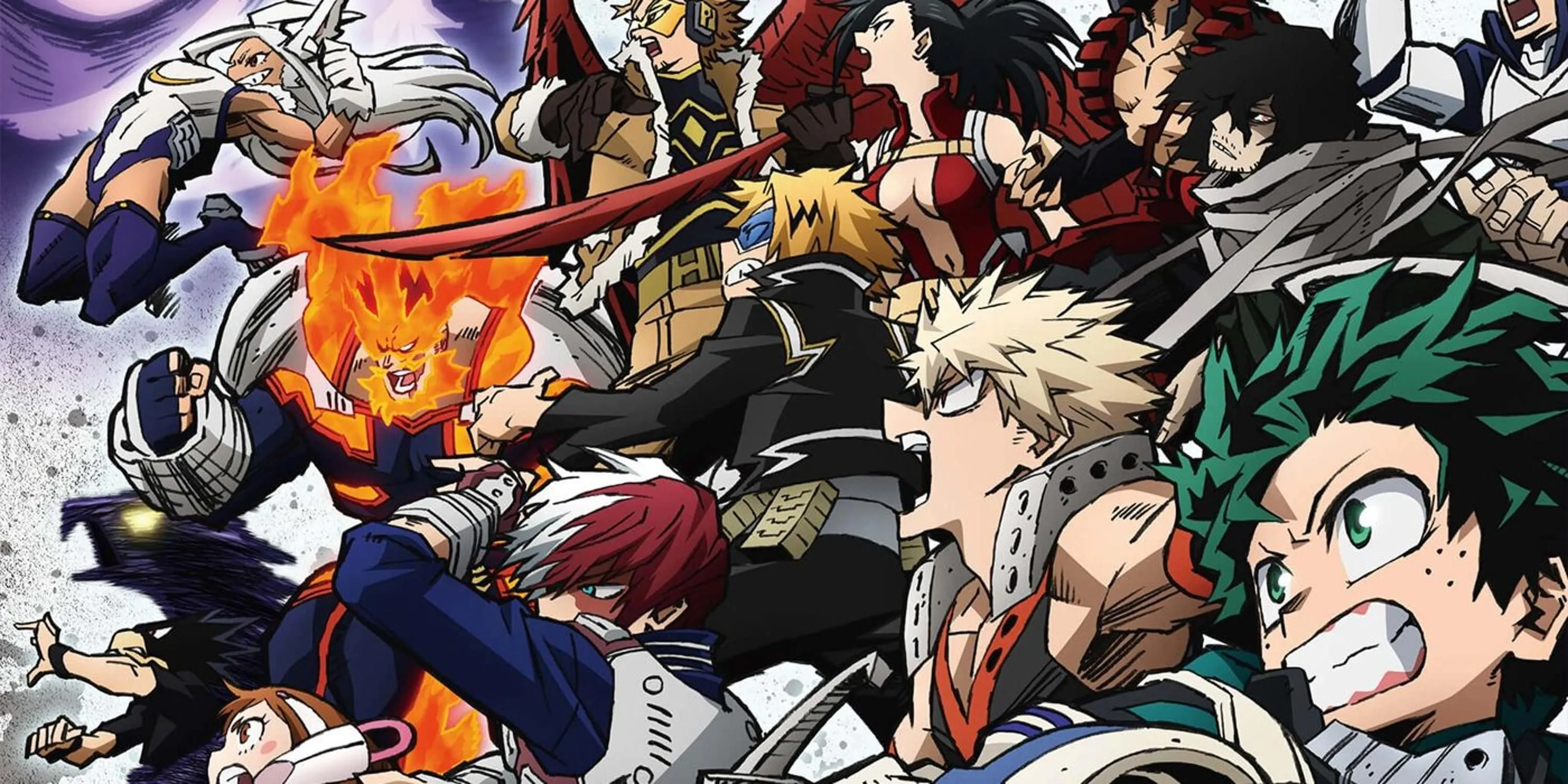 Tư thế anh hùng của Izuku Midoriya trong anime My Hero Academia