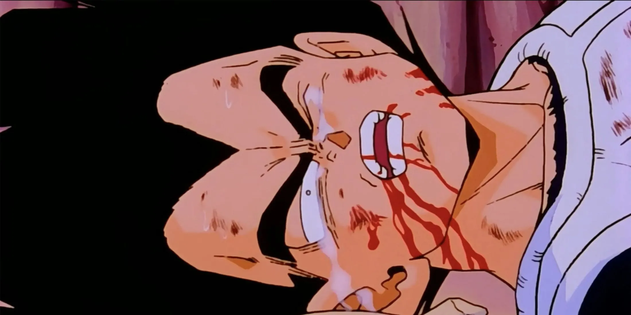 Vegeta bị thương nặng, chảy máu, nói chuyện với Goku trên Namek