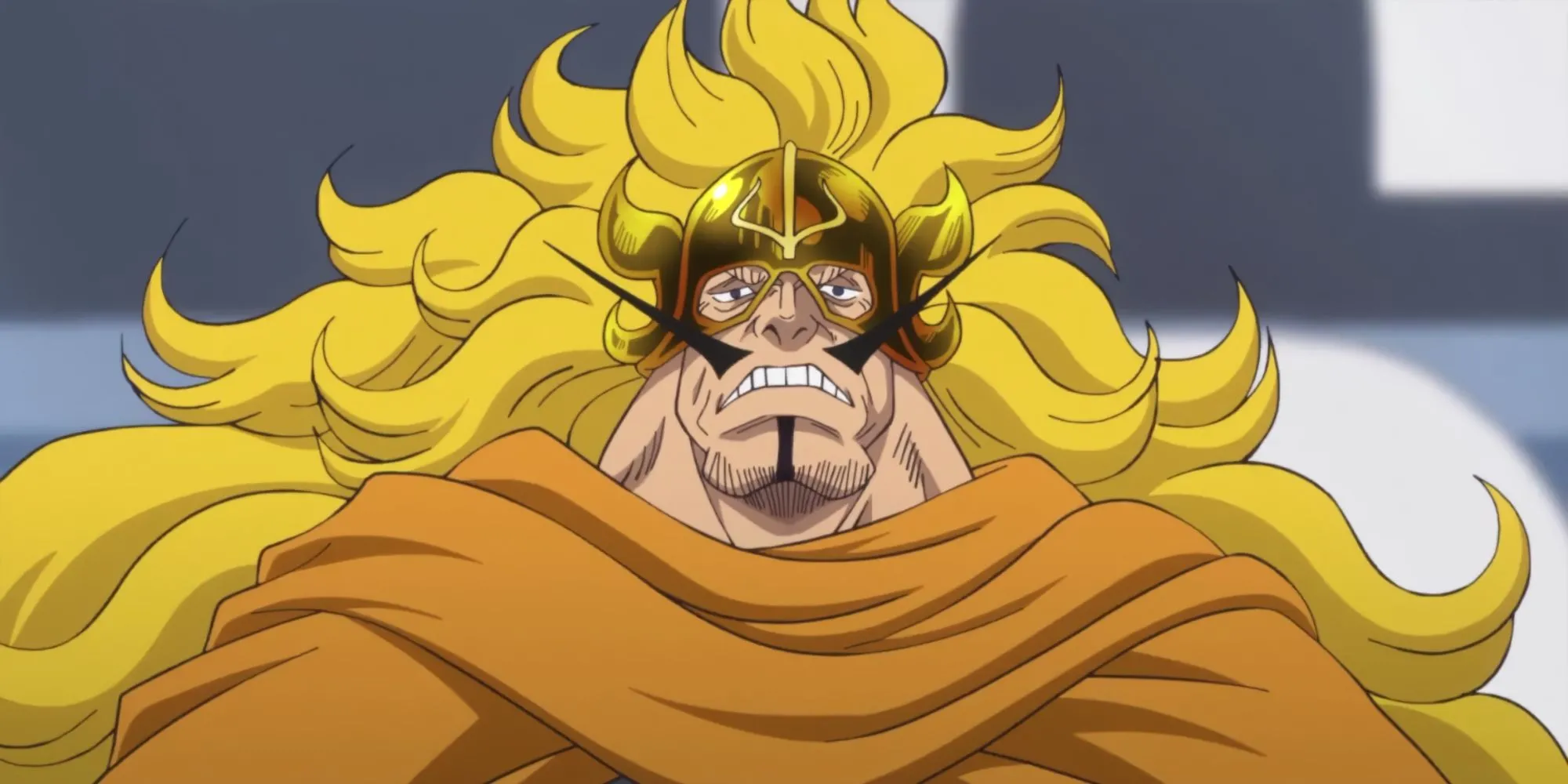 Vinsmoke Judge, người cha tàn nhẫn của Sanji, trong bộ giáp Germa 66