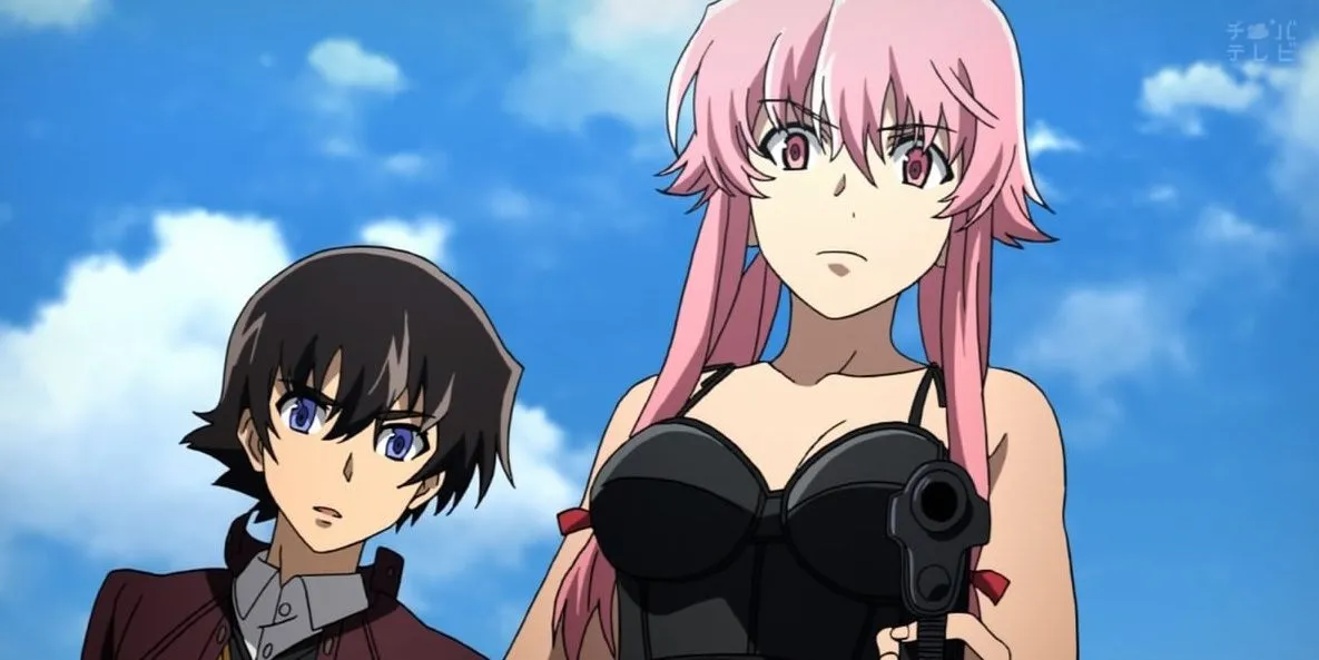 Yuno Gasai và Yukiteru Amano trong Future Diary, mối quan hệ đầy rẫy hoang tưởng và đấu tranh sinh tồn