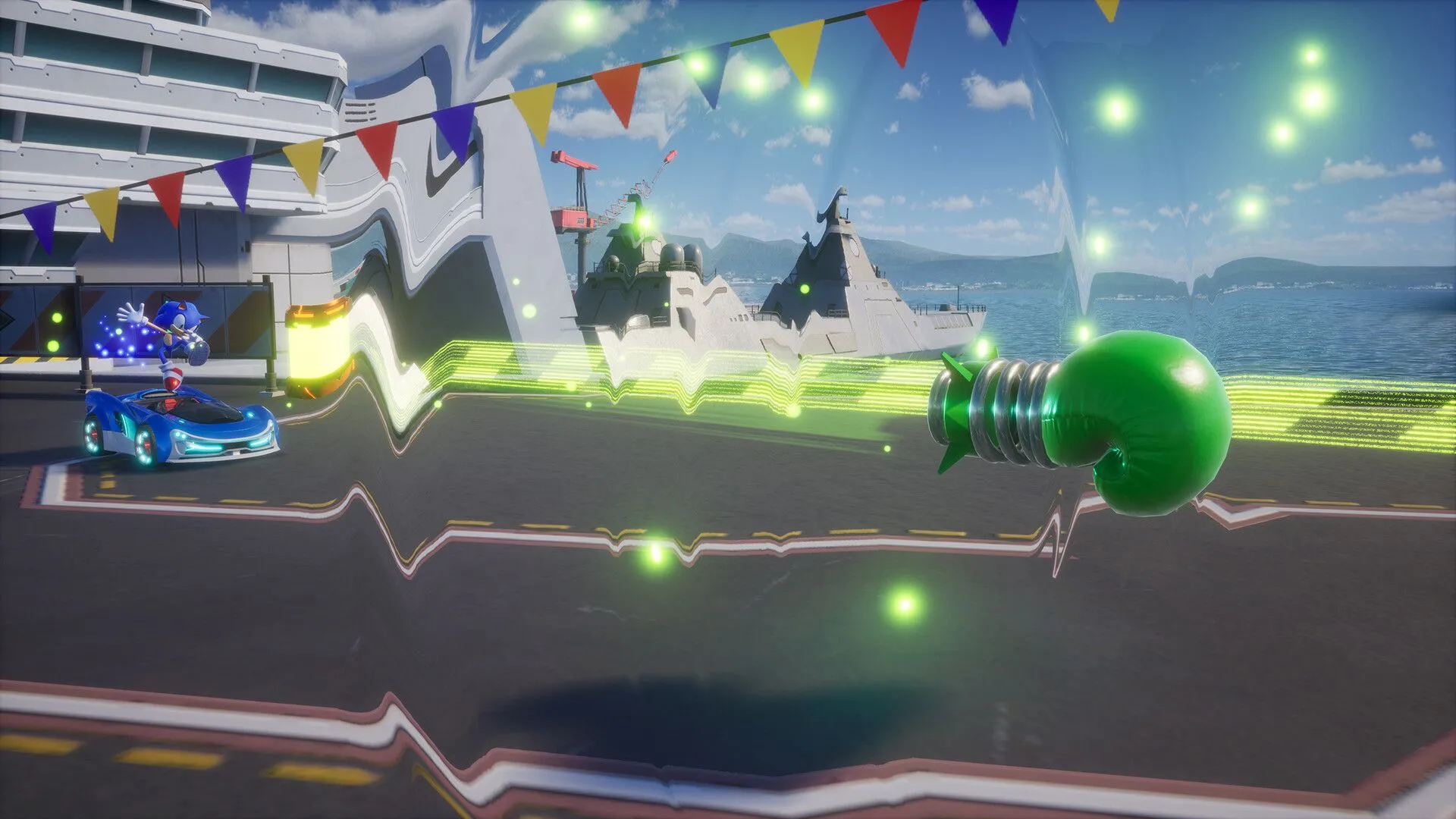 Khung cảnh đua xe hoành tráng với hiệu ứng kỹ năng đặc biệt trong Sonic Racing CrossWorlds
