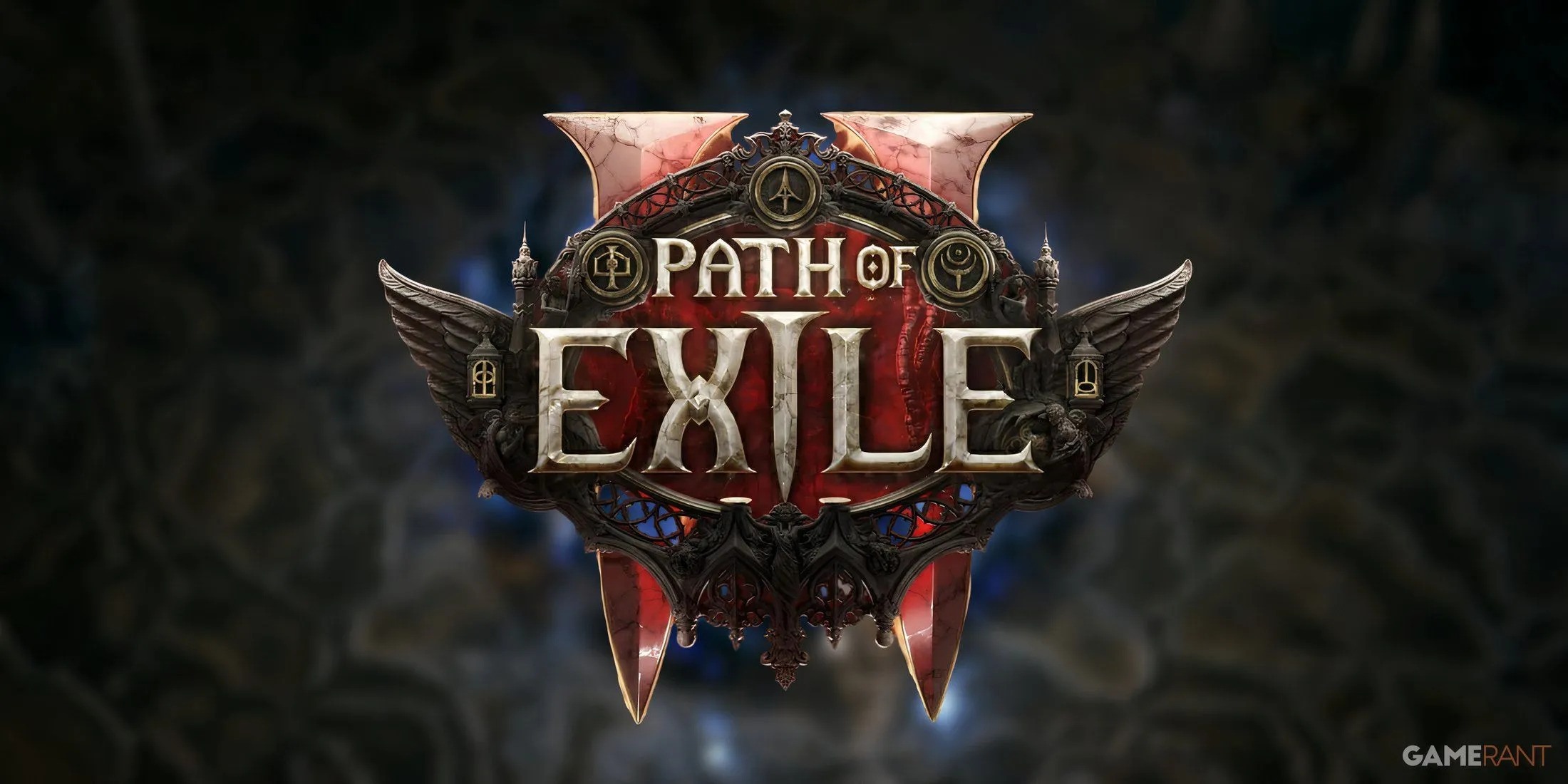 Logo Path of Exile 2 trên nền xám xanh mờ, dự đoán ngày phát hành