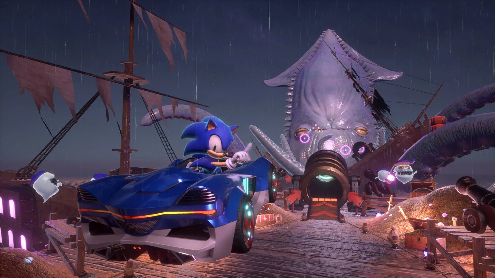 Một góc nhìn cận cảnh về đồ họa và môi trường trong tựa game đua xe Sonic Racing CrossWorlds