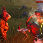 Một người chơi No Man's Sky đang thực hiện thao tác nấu ăn trong game, minh họa cách kiếm tiền hiệu quả.