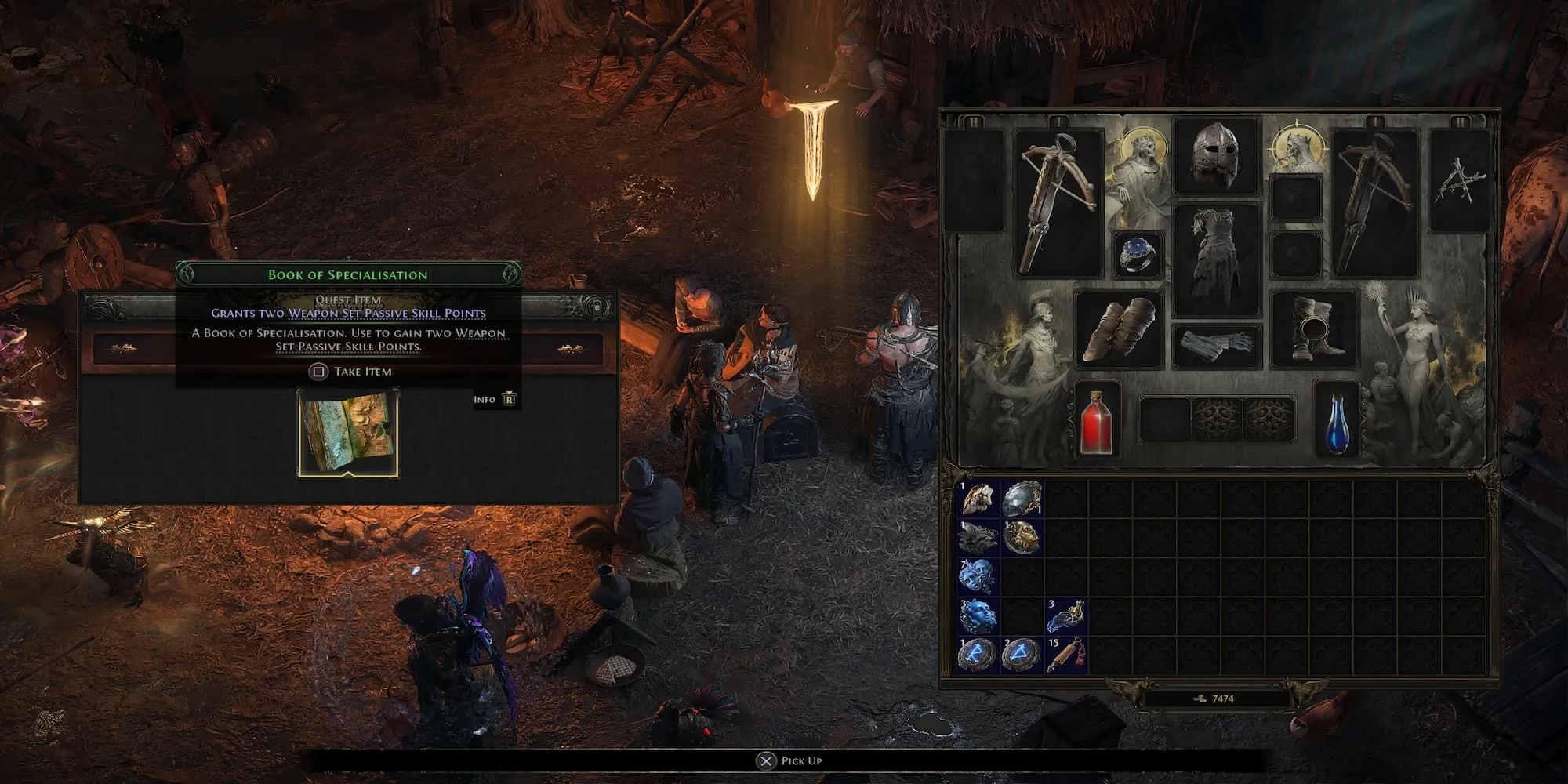 Người chơi nhận Sách Chuyên môn từ Una trong Path of Exile 2