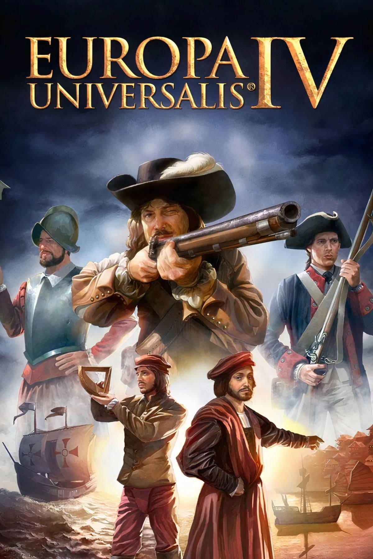Bản đồ thế giới thời cận đại trong Europa Universalis 4 với các quốc gia và tuyến thương mại toàn cầu