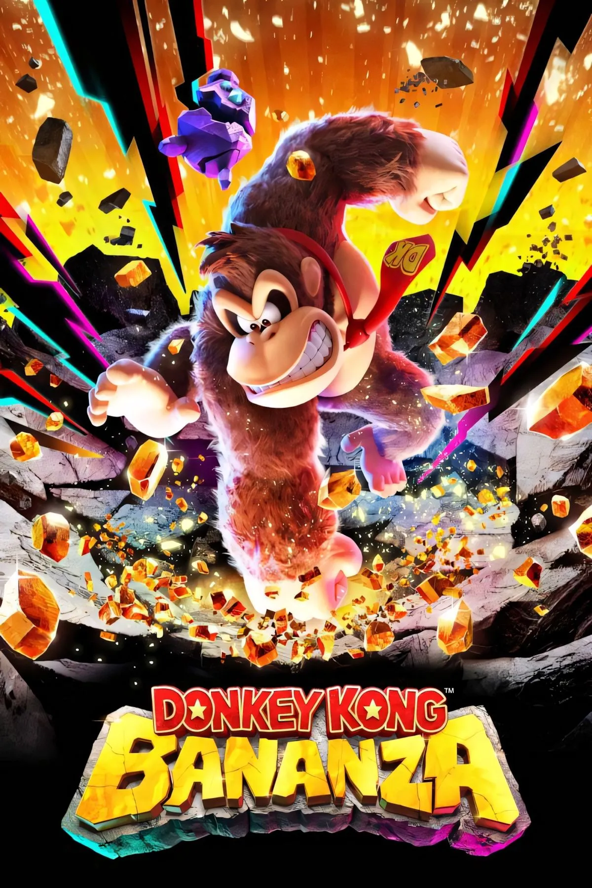 Bìa nghệ thuật game Donkey Kong Bananza với hình ảnh Donkey Kong